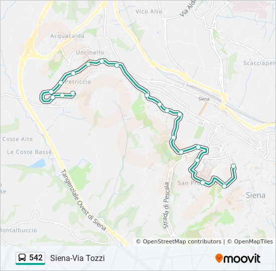 542 bus Line Map