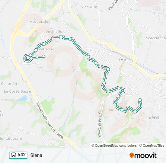542 Bus Line Map
