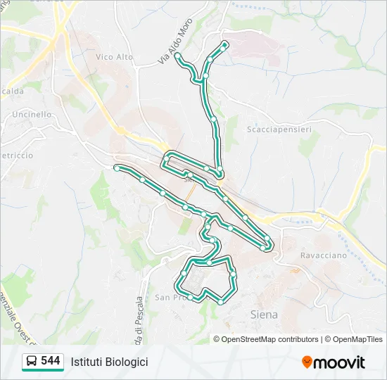 544 Bus Line Map