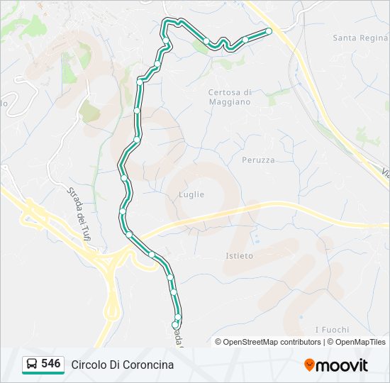 Percorso linea bus 546