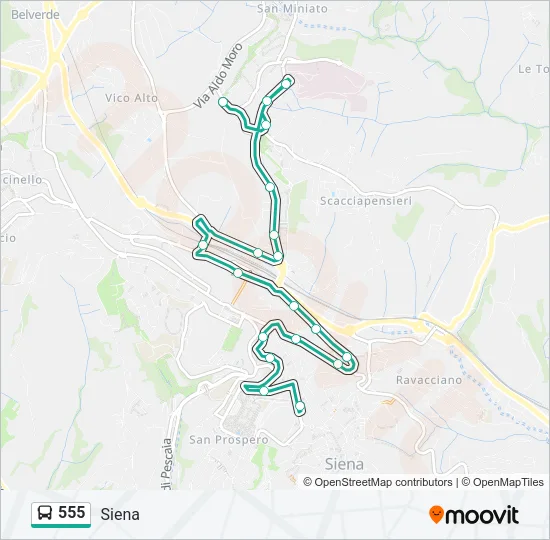 555 Bus Line Map