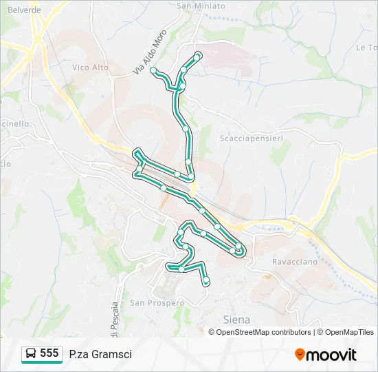 555 Bus Line Map