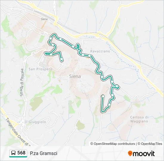 568 Bus Line Map
