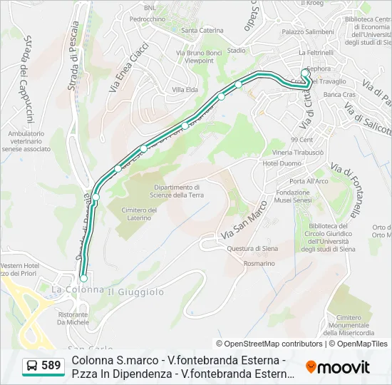 589 Bus Line Map