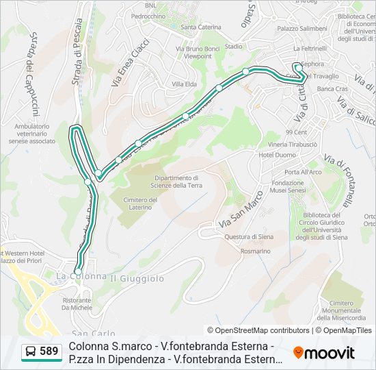 589 Bus Line Map