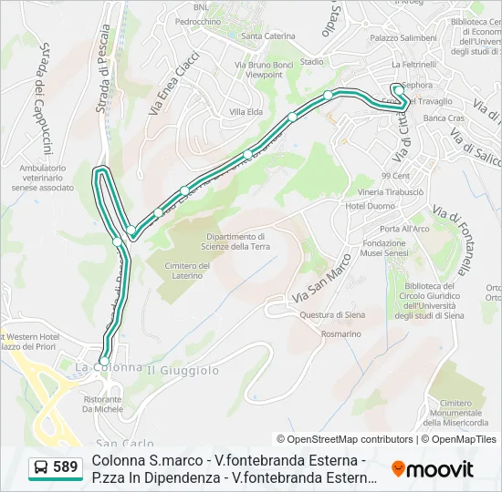 589 Bus Line Map