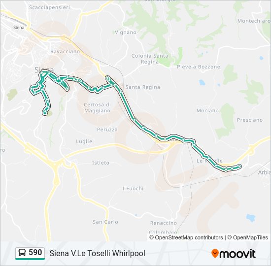 Percorso linea bus 590