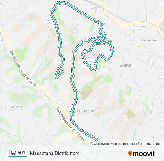 601 Bus Line Map