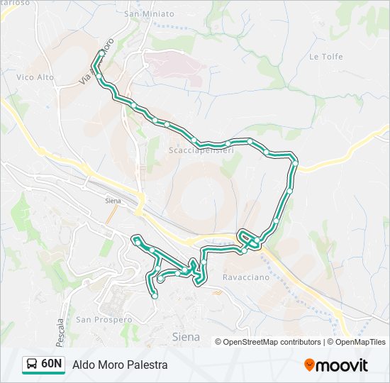 60N bus Line Map