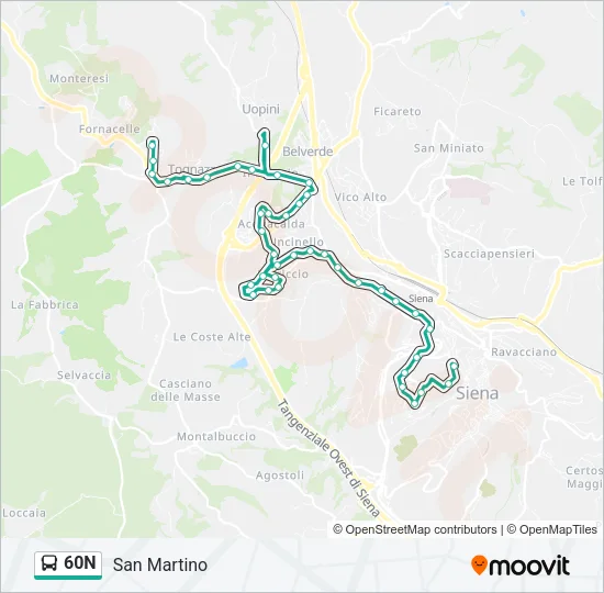 60N Bus Line Map