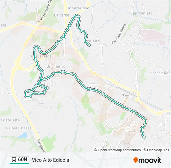 60N Bus Line Map