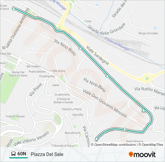 60N Bus Line Map