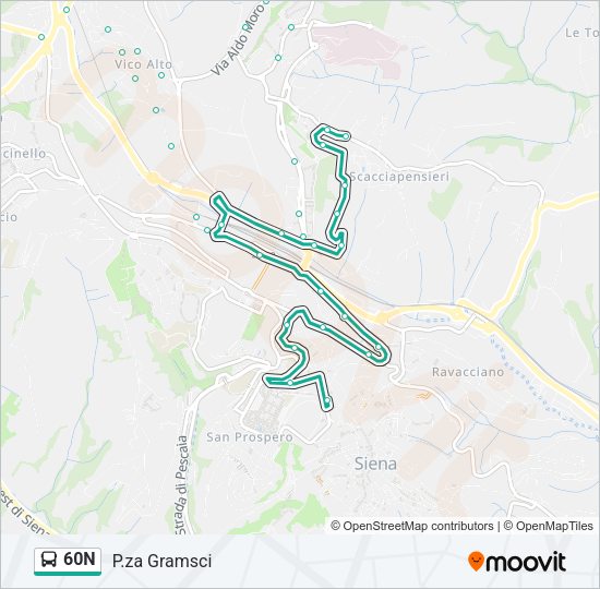 60N Bus Line Map