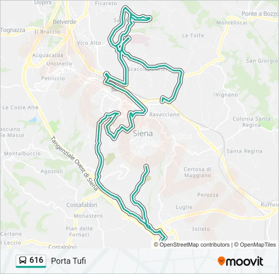 Percorso linea bus 616