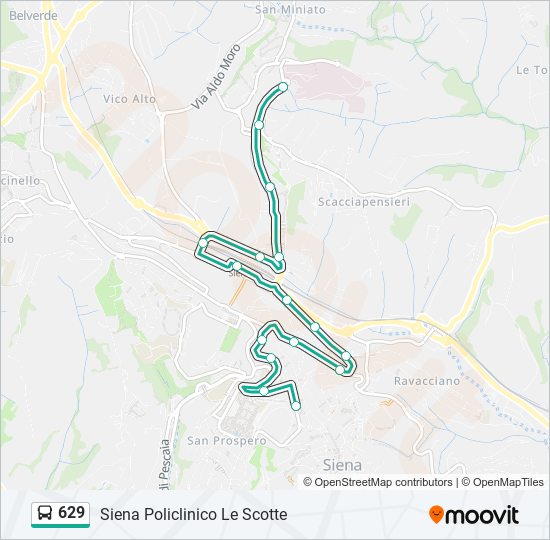 629 bus Line Map