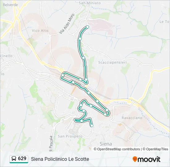 629 Bus Line Map