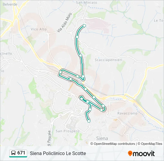 671 Bus Line Map