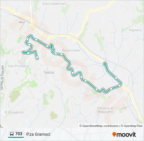 703 Bus Line Map