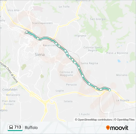 713 Bus Line Map