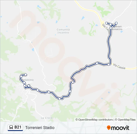 Percorso linea bus B21