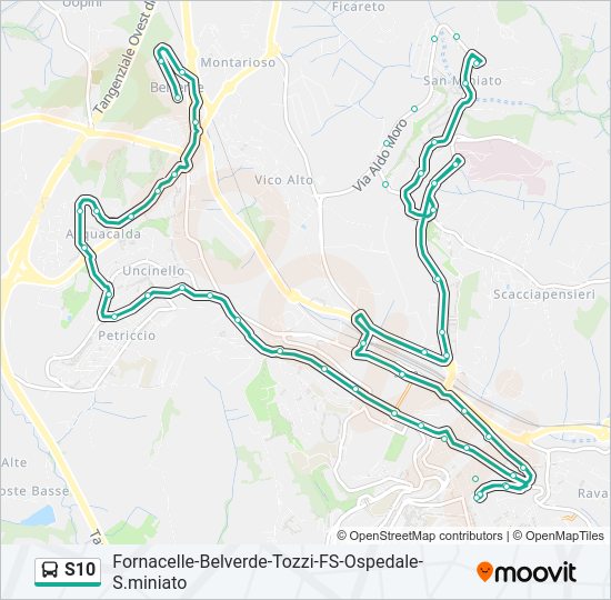 S10 bus Line Map