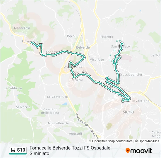 S10 Bus Line Map