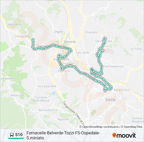 S10 Bus Line Map