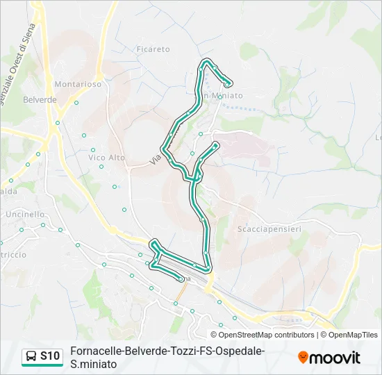 S10 Bus Line Map