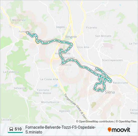 S10 Bus Line Map