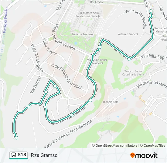 S18 Bus Line Map