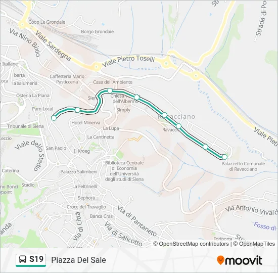 Percorso linea bus S19