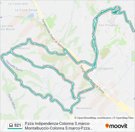 S21 Bus Line Map