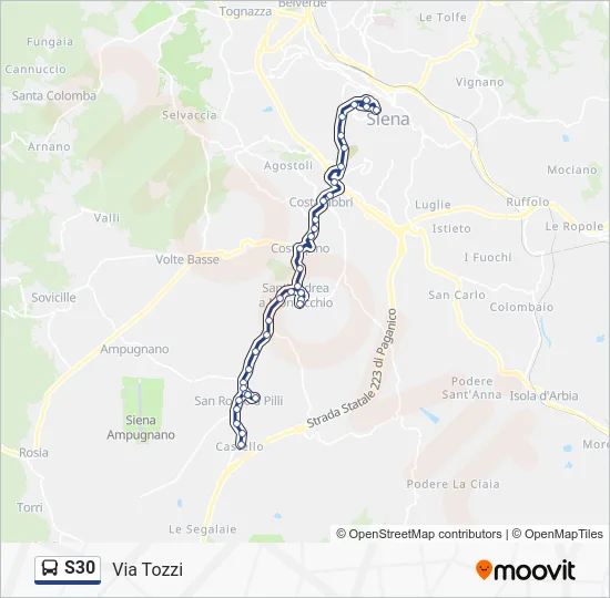 S30 Bus Line Map