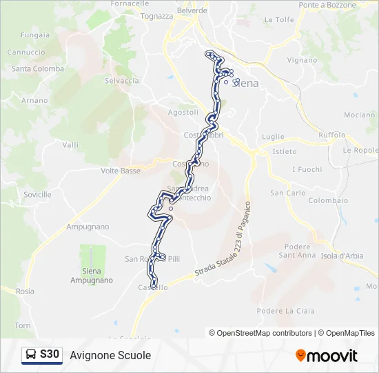 S30 Bus Line Map