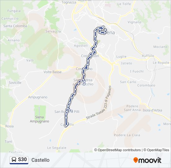 S30 bus Line Map