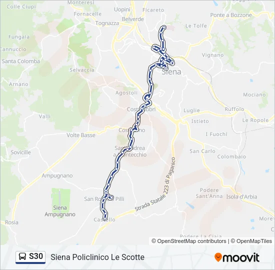 S30 Bus Line Map