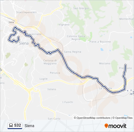 Percorso linea bus S32