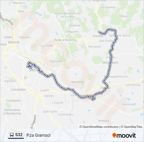 S32 Bus Line Map