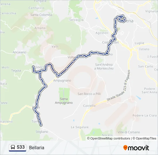 S33 Bus Line Map