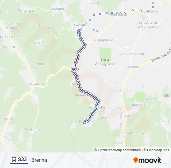 S33 Bus Line Map
