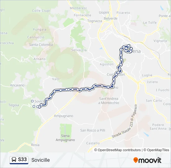 S33 Bus Line Map