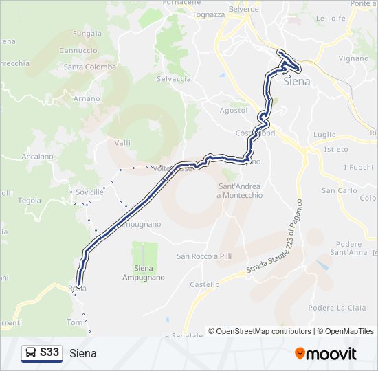 S33 Bus Line Map