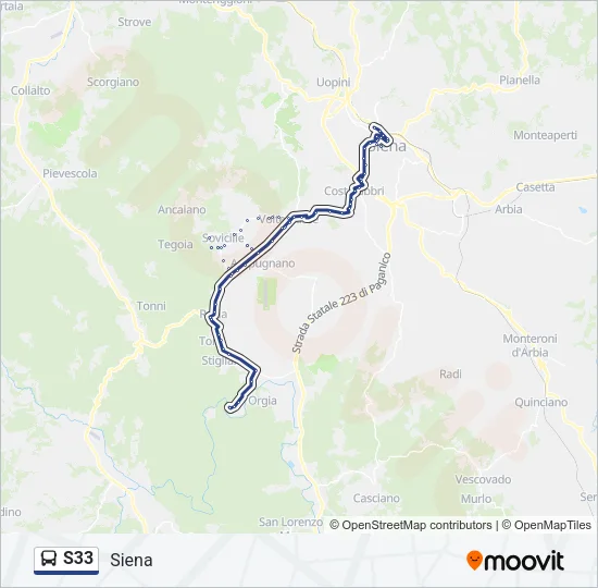 S33 Bus Line Map