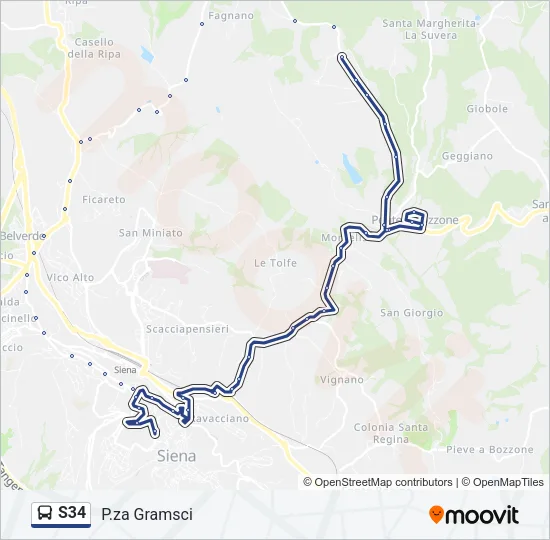S34 Bus Line Map