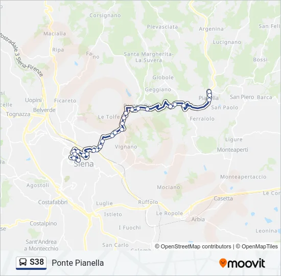 S38 Bus Line Map