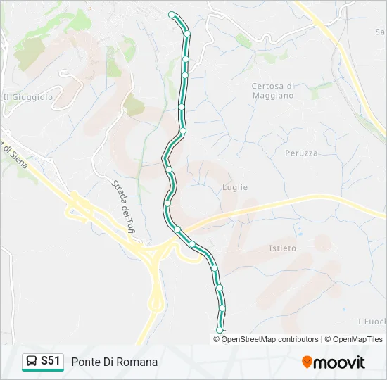 S51 Bus Line Map