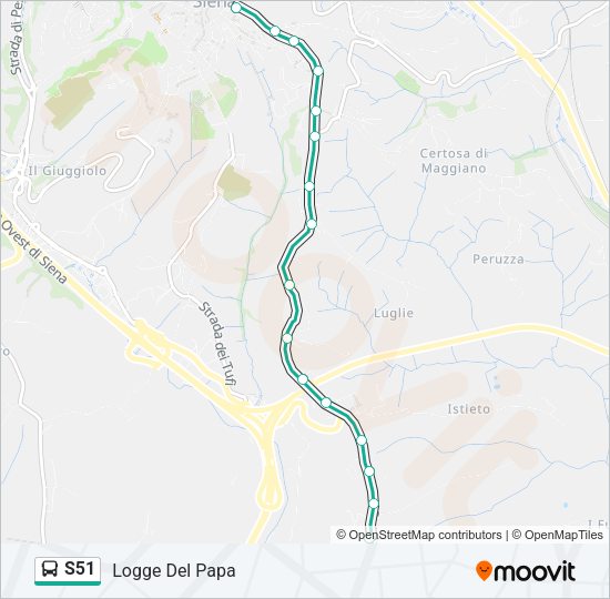 Percorso linea bus S51