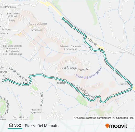 S52 Bus Line Map
