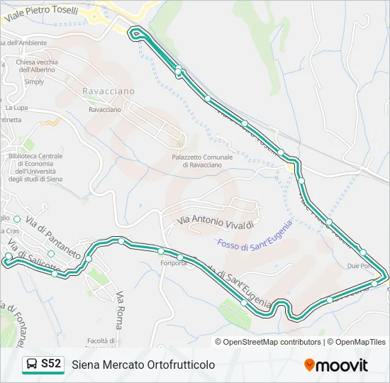 S52 Bus Line Map