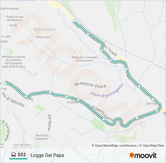 S52 Bus Line Map